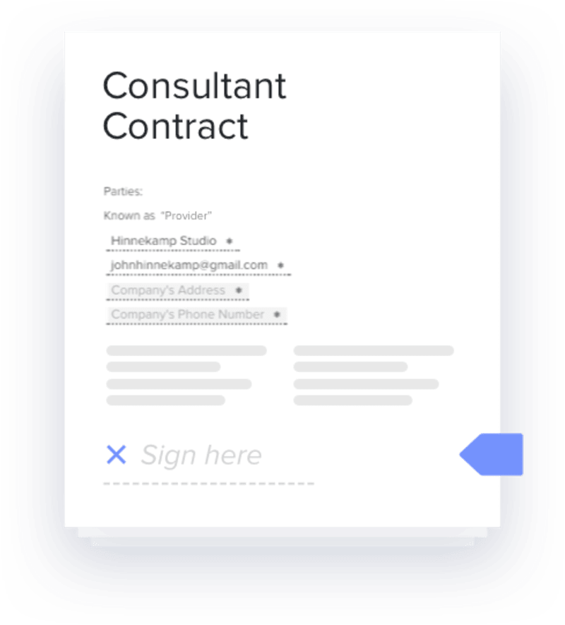 contract template with software for doulas
