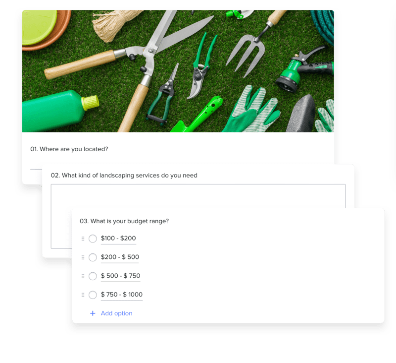 landscaping questionnaire templates